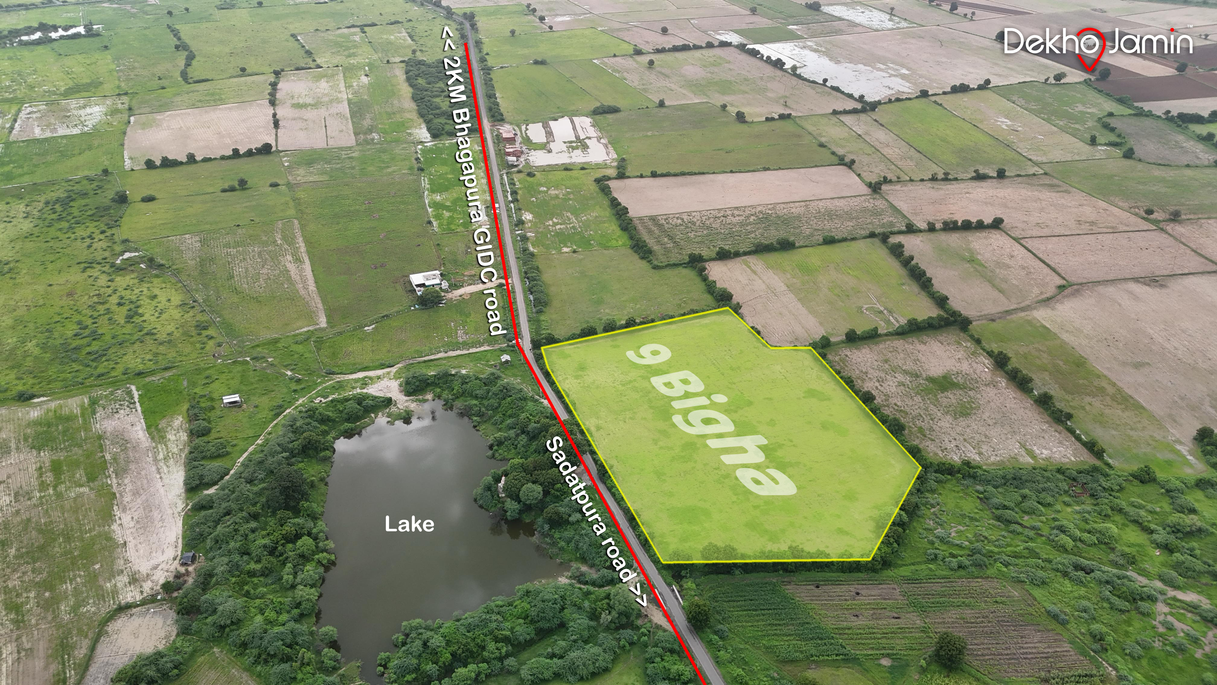 9 Bigha Land for Sale in Sadatpura – Road Touch, Near Bhagapur GIDC