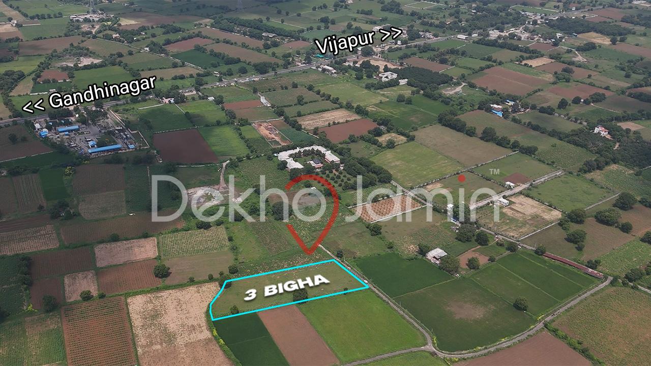3 Vigha Land Sale in Pindharada Gandhinagar Vijapur Road