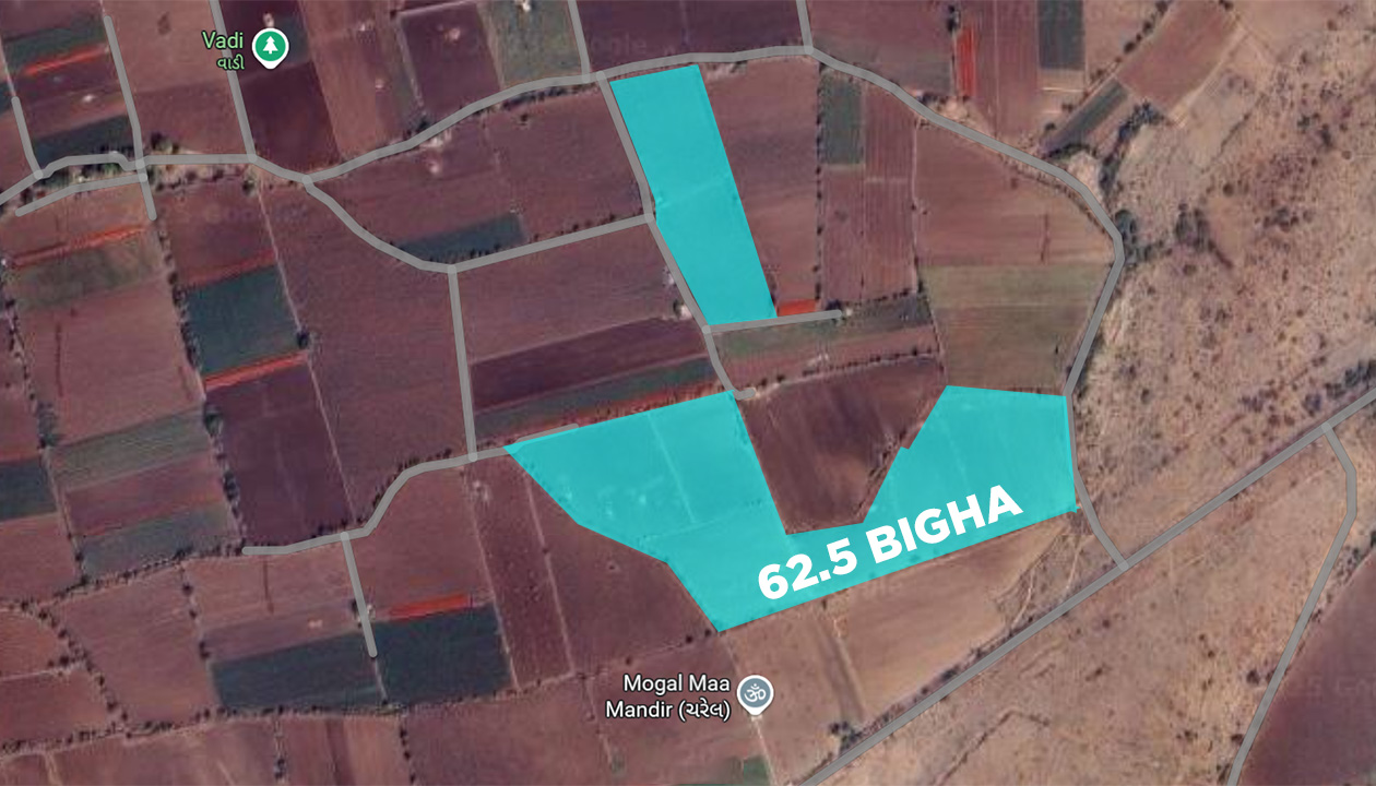62.5 Bigha Agriculture Land for Sale in Baradia, Jamkandorana Road Touch