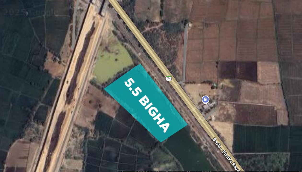 5.5 Bigha Agriculture Land Sale Bavla Ahmedabad Highway touch