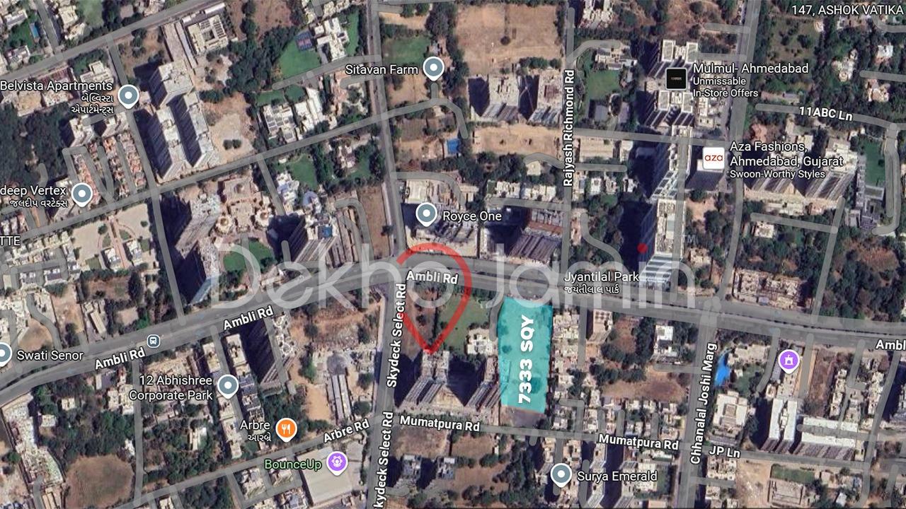 7333 Square Yard Land For Sell In  Iscon-Ambli-Road- Ahmedabad