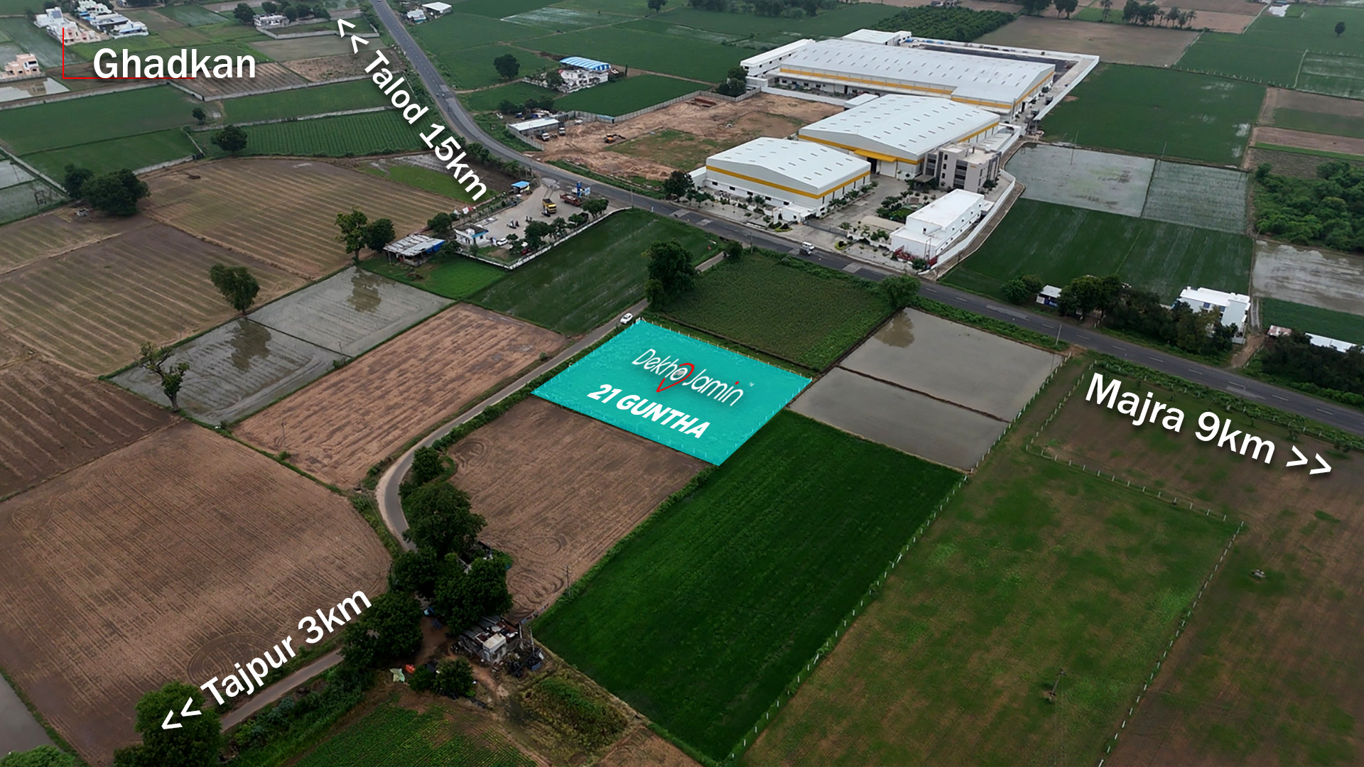 21 Guntha NA Land for Sell in Ghadkan Village, Majra to Talod Highway