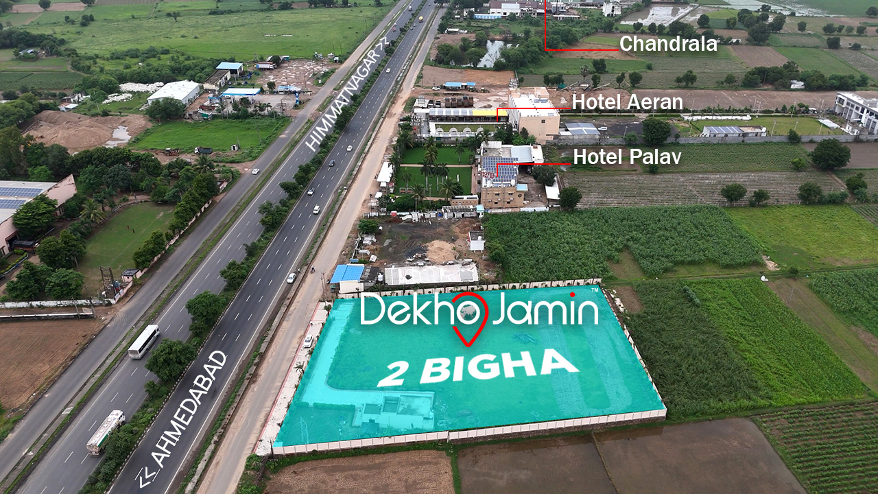 2 Bigha NA Land for Sell Chhala, Ahmedabad to Himmatnagar Highway Touch